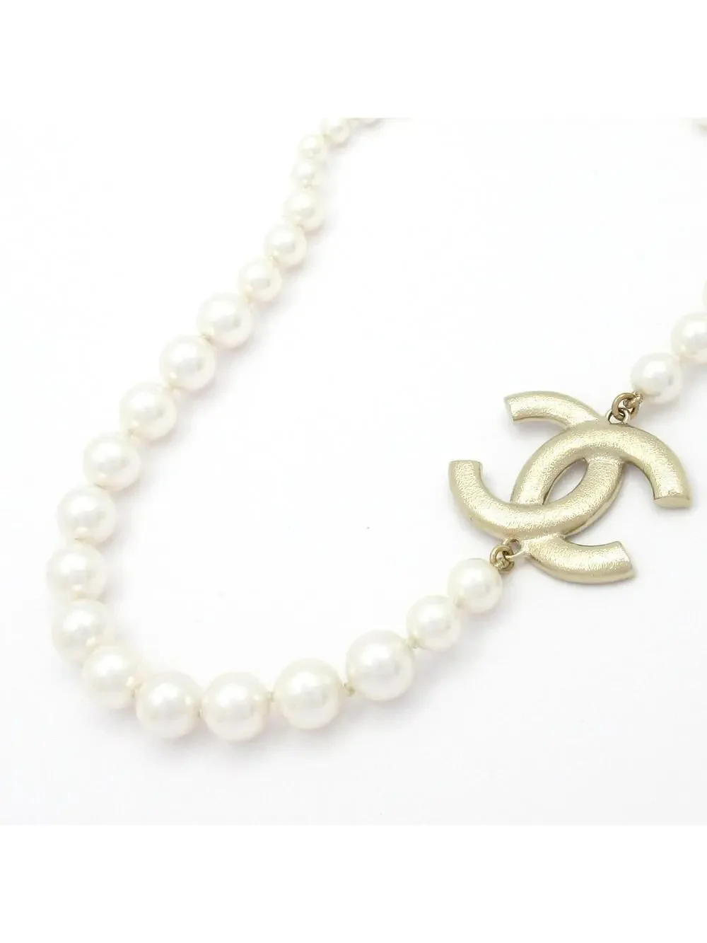Chanel Cream Gold Clear Faux Pearl #343294C17B